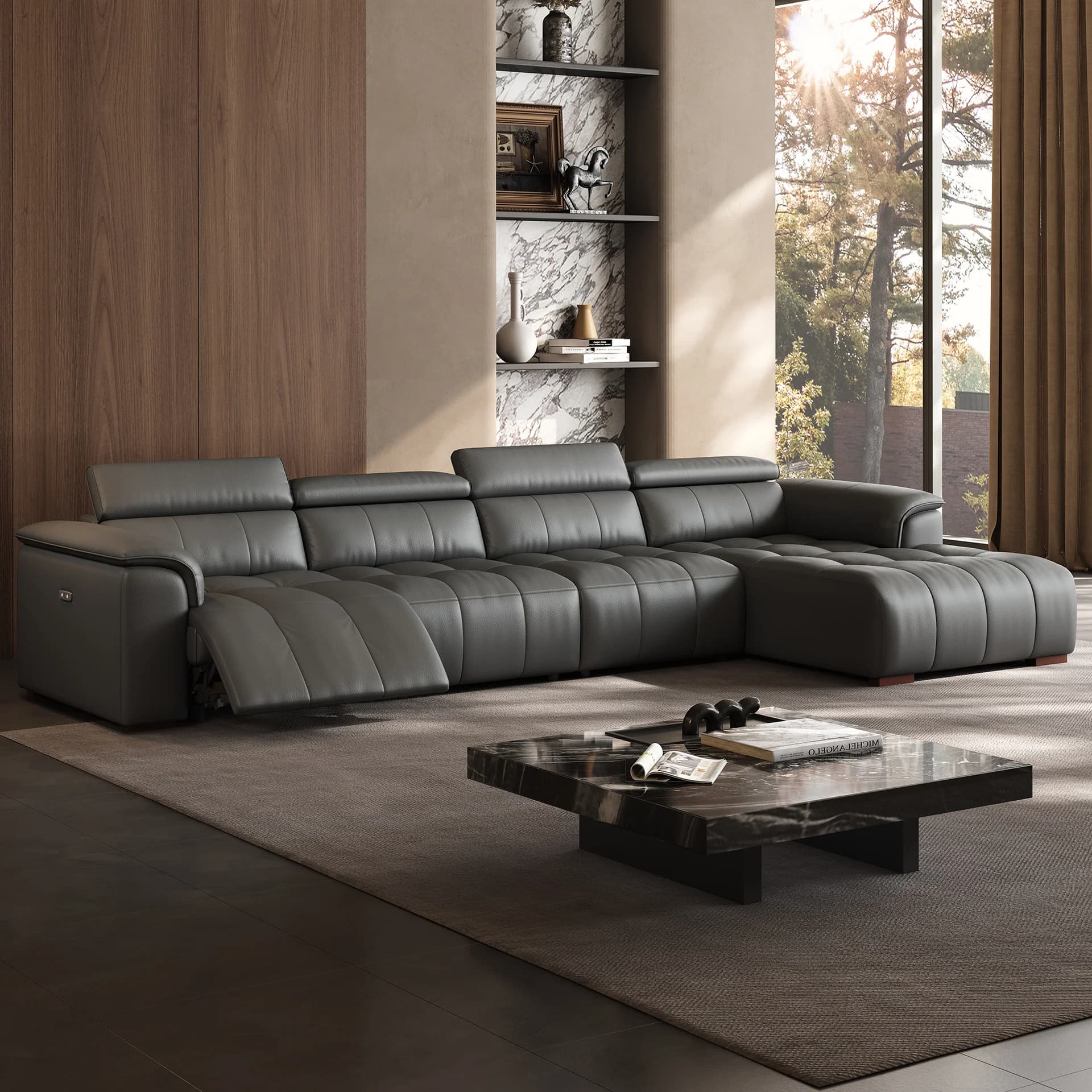 Stylish modern sofa in a well-lit room